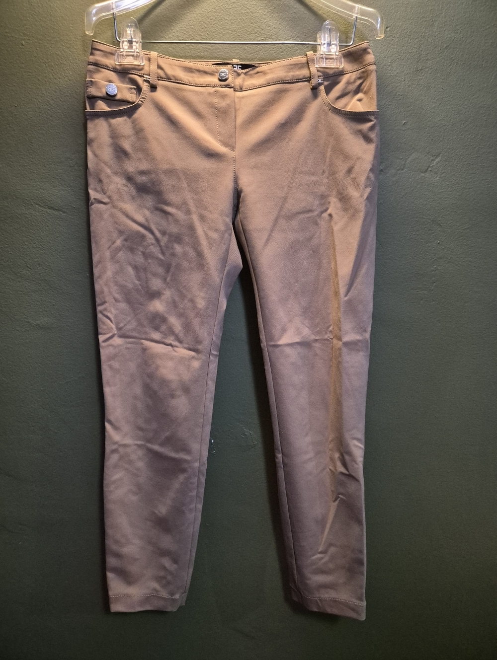 Elisabetta Franchi Taupe Slim Fit Ankle Pants EU 44 (US 8)